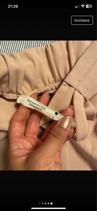 Pantaloni roz pudrat Reserved XS