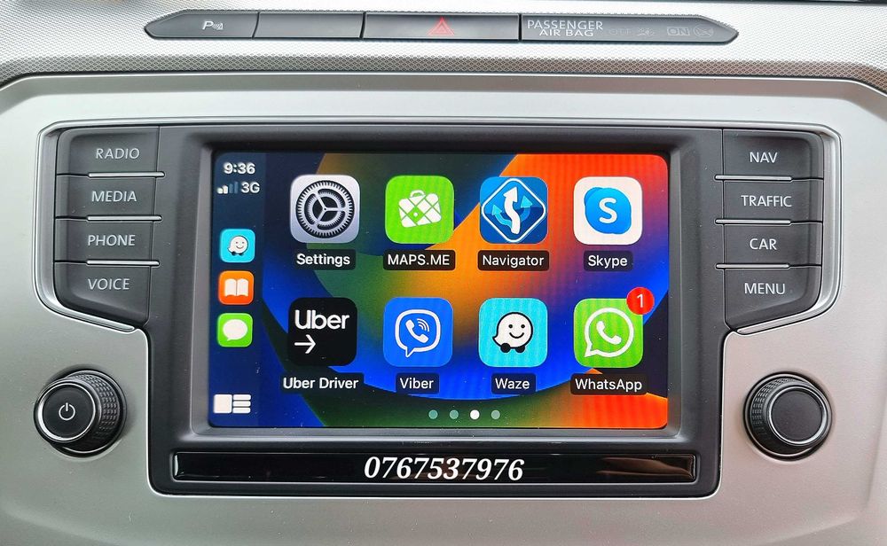 AppConnect Waze Apple CarPlay/Android Auto Volkswagen Golf 7,Passat B8