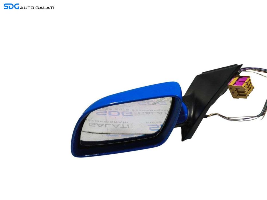 Oglinda Stanga Electrica Volkswagen Polo 9N 2002 - 2008 Culoare Albastru Cod 6Q0857933 [LR1378]