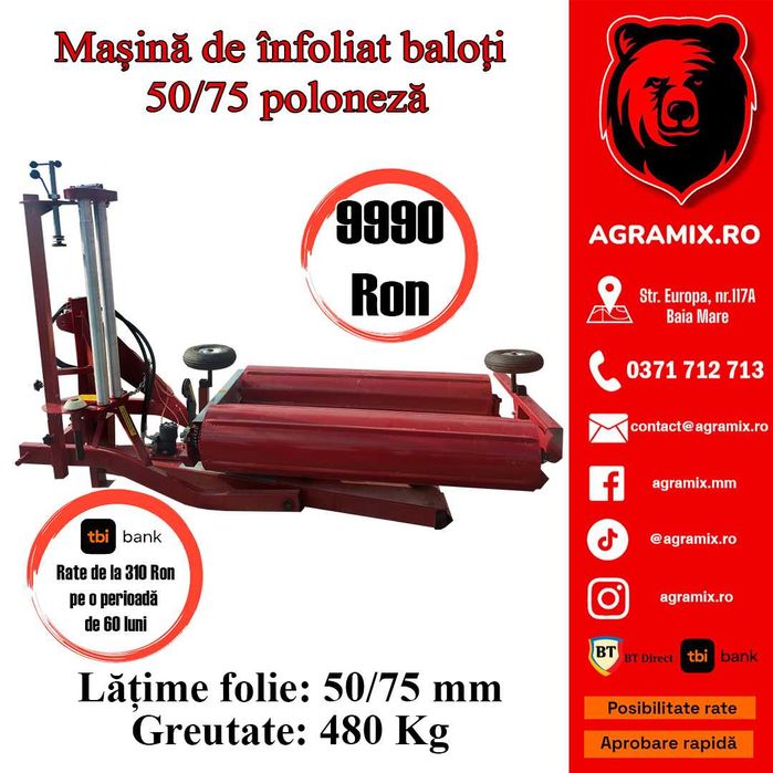 Masina de infoliat baloti poloneza Agramix