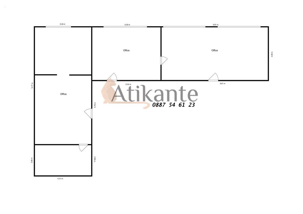 Офис в София-Хладилника площ 169 цена 2873