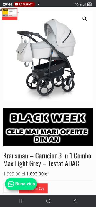 Krausman – Carucior 3 in 1 Combo Max Light Grey – Testat ADAC