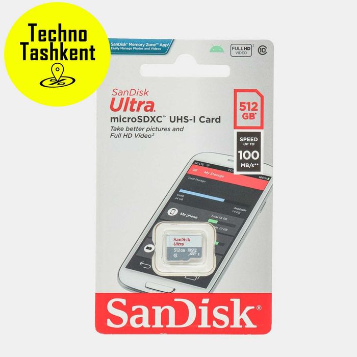 Карта памяти Sandisk микро сд 512 gb 100mb/s micro sdxc (Dostavka Bor)