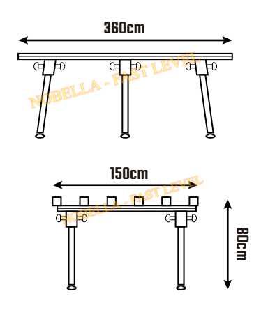МОДУЛНА РАБОТНА МАСА за голямоформатни плочи - 360х150х80 см.