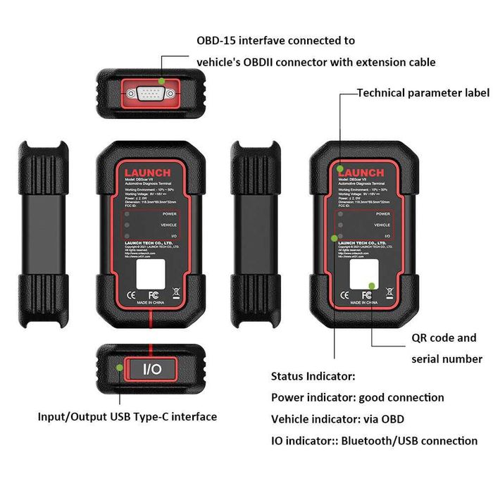 Interfata tester diagnoza Launch X431 DBSCar7  CAN FD DOIP OBFCM 2026