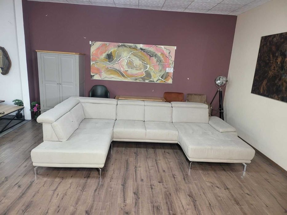 Бежов П - образен ъглов диван ZE-EM20021