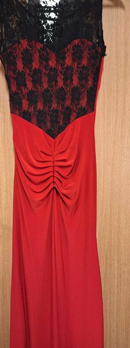 Rochie rosie lunga de ocazie