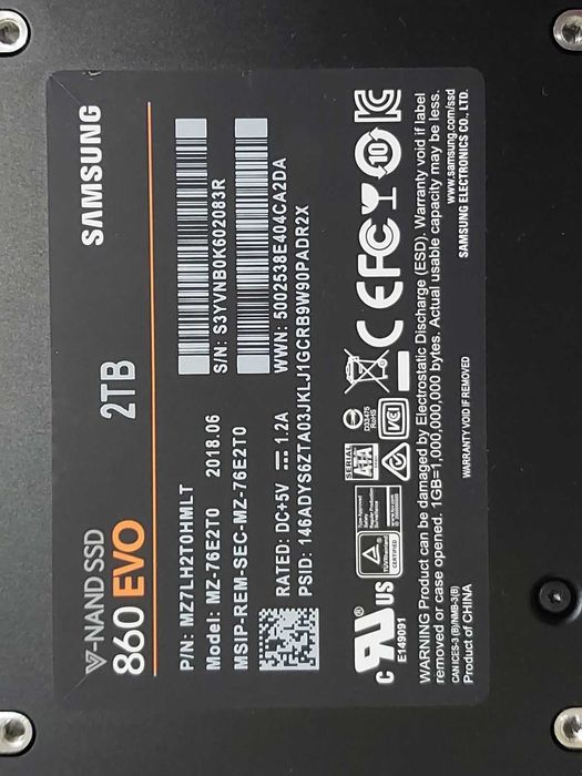 2TB SSD - Samsung 870 QVO, Samsung 860 EVO
