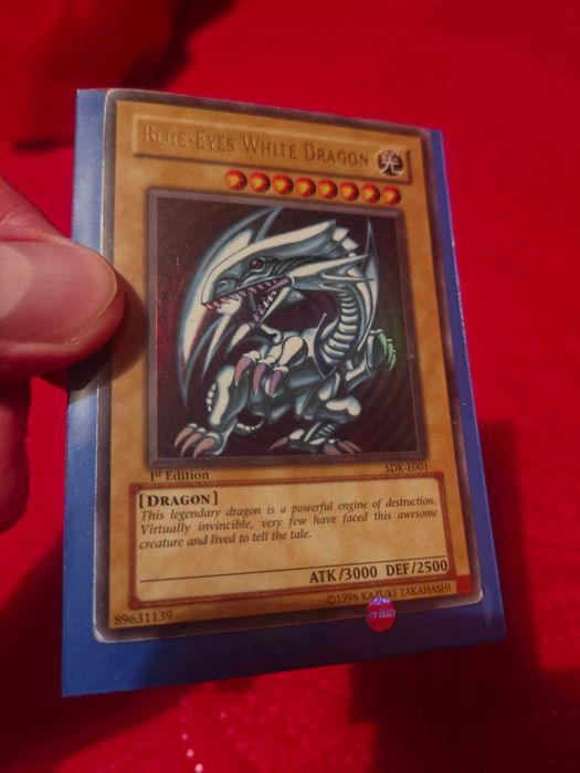 Yu-Gi-Oh: Blue-eyes white dragon SDK-E001 - 1st edition! Изключително рядка карта!