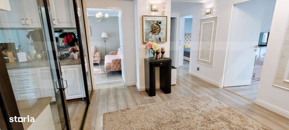 Apartament spatios cu 4 camere, complet mobilat si renovat modern, zon