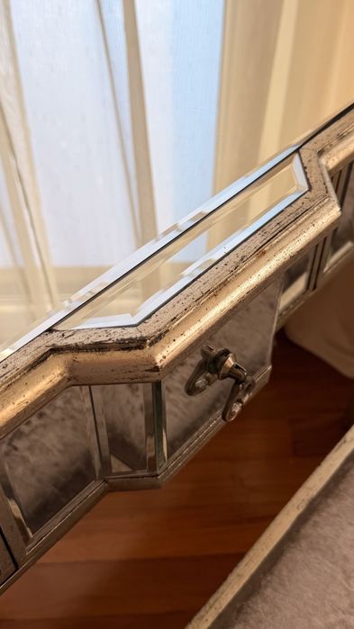 Set consola din oglinda cu băncuță si piedestal