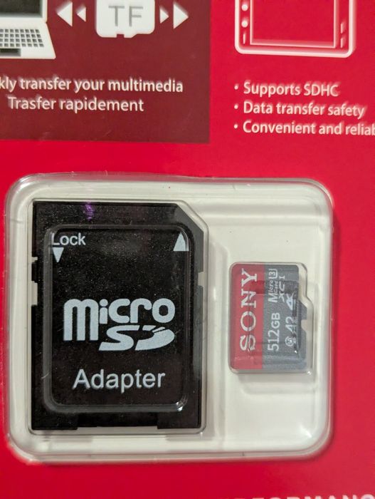 Micro card SD 512gb Sony