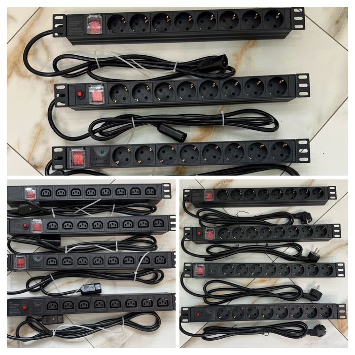 PDU 8 в ассортименте Блок силовых розеток в стойку 19" C14 C13