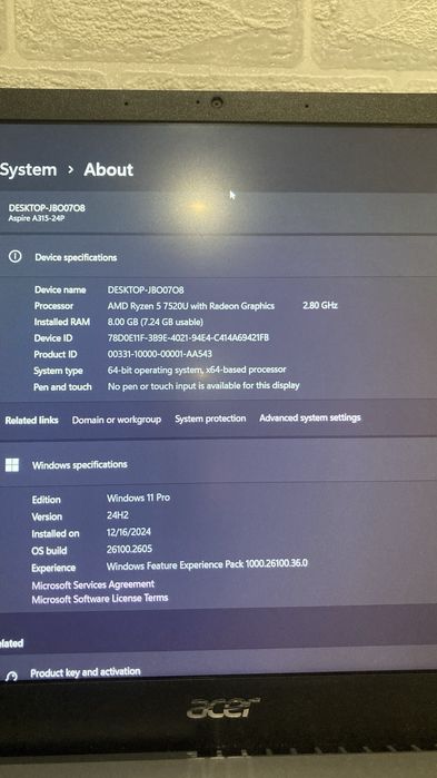 Лаптоп Acer Aspire 3