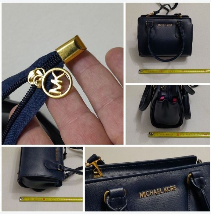 Geanta de umăr MICHAEL KORS, din piele bleumarin navy small