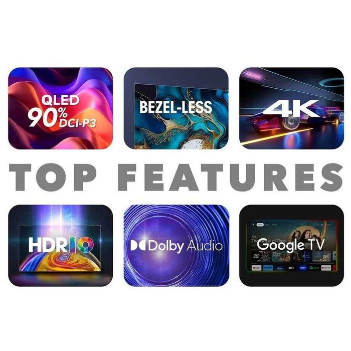 Televizor SmartTech QLED 43QG02V, 108 cm, Netflix + Disney, 4K Ultra HD, Pret 749 Lei