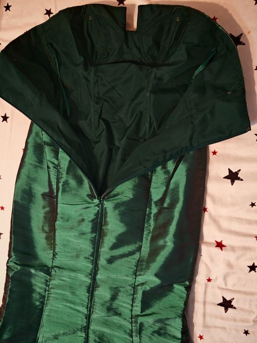 Rochie eleganta, verde smarald, tip sirena