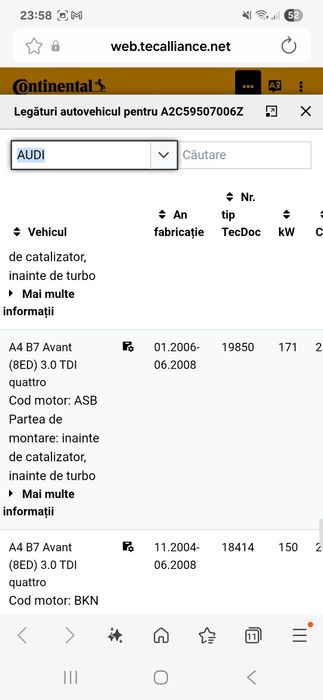 Senzor temperatură gaze eșapament Audi a4 a6 a5 a8 q5 q7 vw tuareg