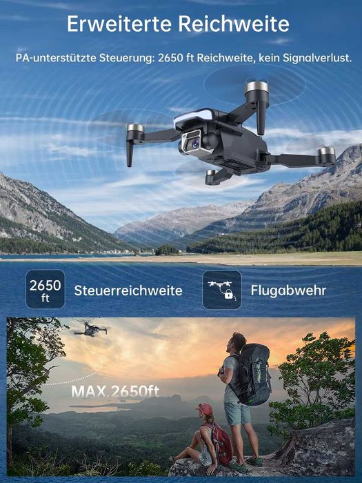 Drona performanta!! CHUBORY A77 - cameră 4K, 84 min zbor, 800 m rază urmărire automată, Wi‑Fi – (3 baterii)