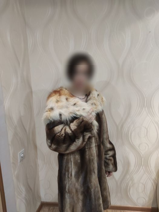 Шуба норковая с капюшоном
