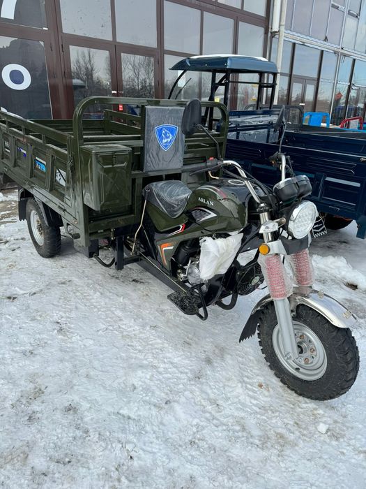 Грузовой мото трехколесный муравей бензиновый самосвал  Трицикл