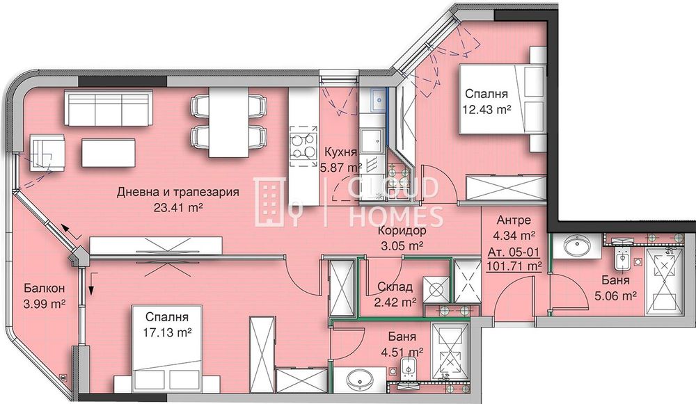 3-стаен в София-Кръстова Вада площ 111 цена 321800 - снимка 4
