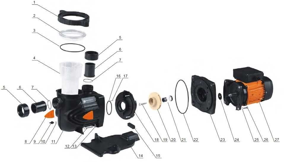 Запасные части для бассейновых насосов DAB, Glong, LX и Astralpool.