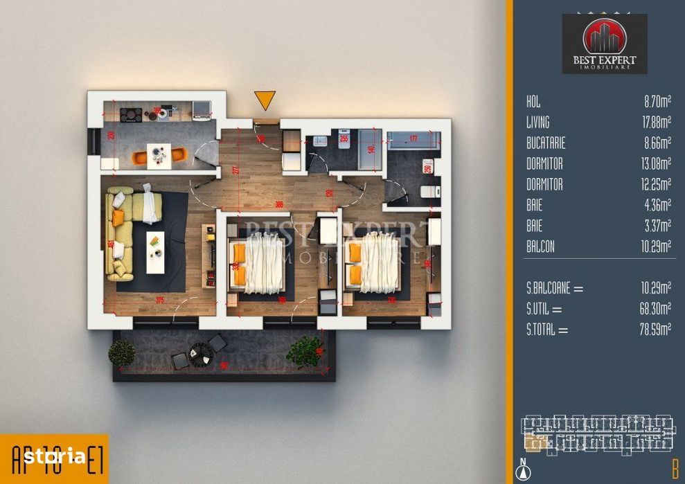 3 Camere | Finisaje Premium | Bloc Modern | Comision 0%