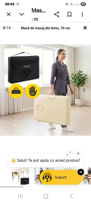 Masă de masaj  pliabilă din lemn