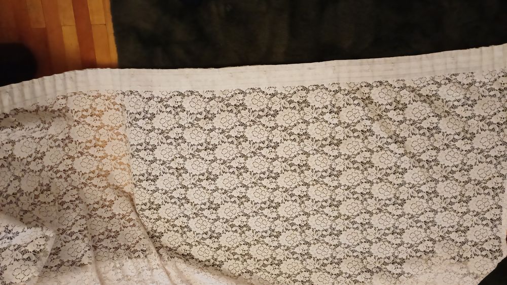 Perdea dantela, alba, cu rejansa dubla inclusa, 465x248 cm