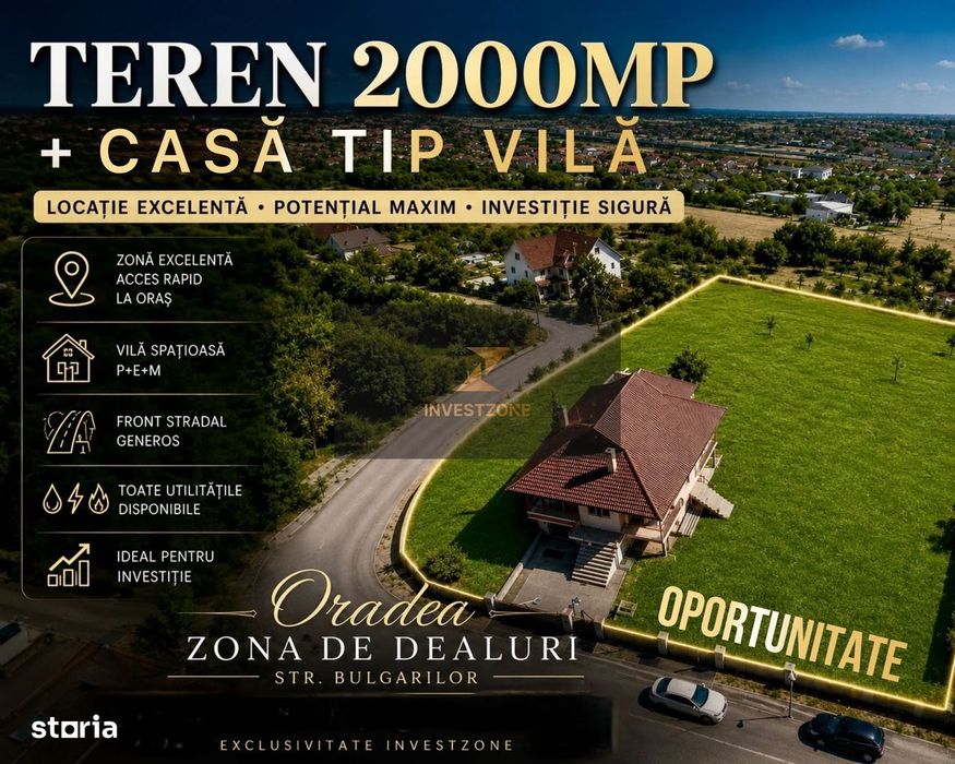 Dealurile Oradiei - Casă Tip Vilă - 2000 mp teren