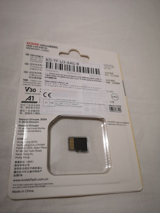 Kodak Micro SDXC UHS-I U3 A1 V30 Card 64 Class 10