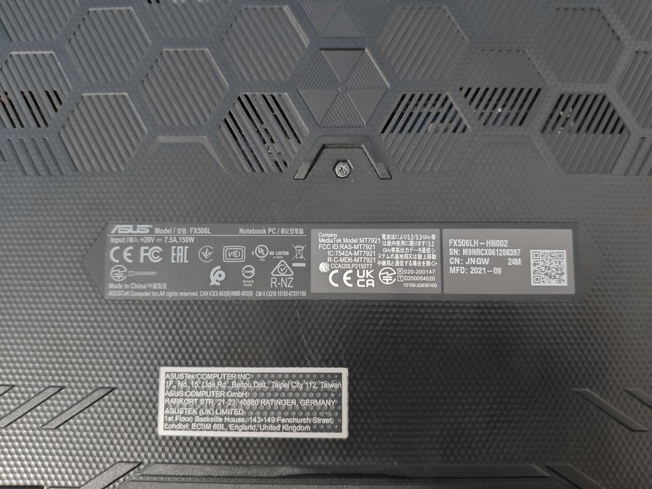 Laptop ASUS F15 fx506L