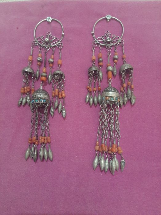 Серёжки антикварный, серебренный