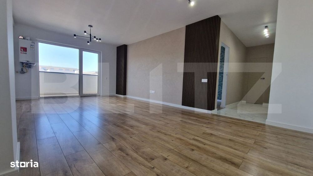 Apartament semidecomandat, 2 camere, 53 mp utili, terasa, finisaje noi — fotografia 1