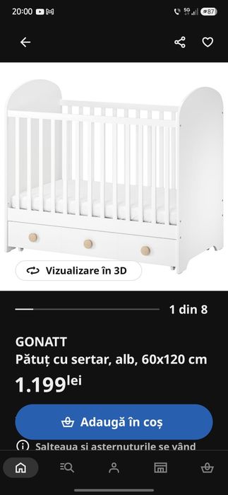 Patut IKEA si saltea  60x120