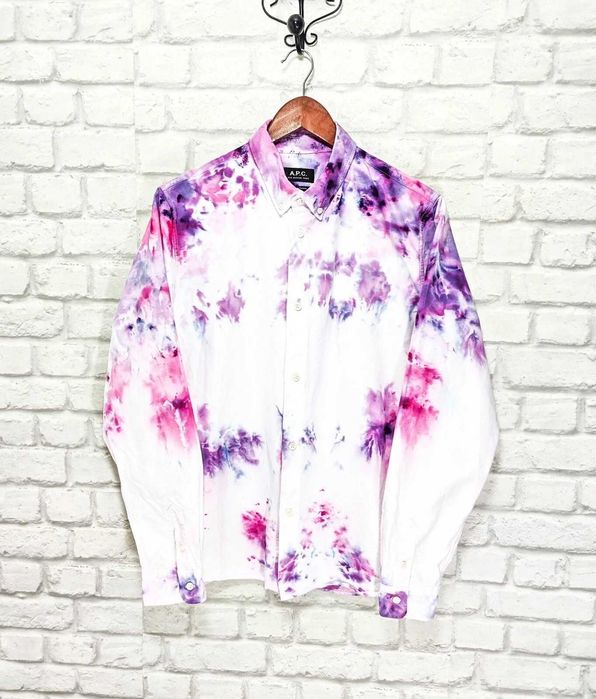 APC Дамска многоцветна Tie Dye луксозна бяло / лилаво / розово размер XL