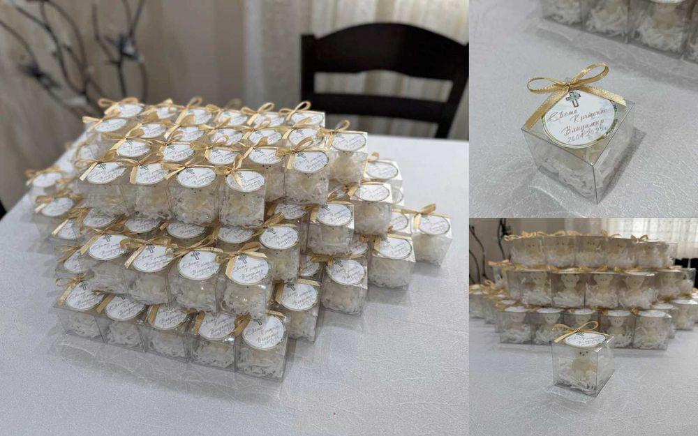 Подаръчета за гости - соево мече свещ (кръщение, рожден ден, погача)