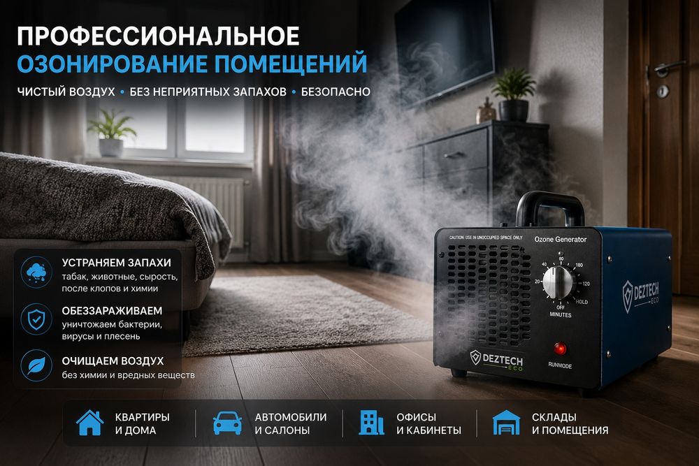 Озонирование и удаление запахов Ташкент