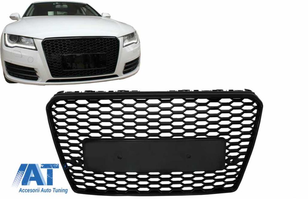 Grila fagure Audi A7 4G 2011-2014 RS Design Negru lucios