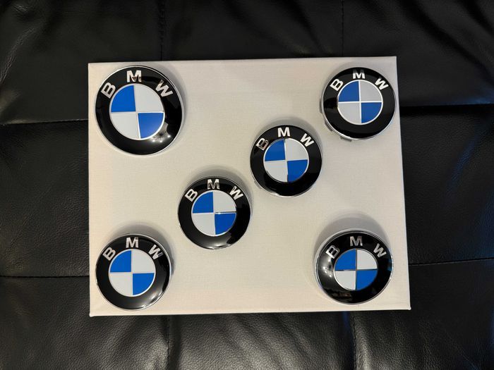 Set complet embleme premium aluminiu pentru capota jante volan BMW