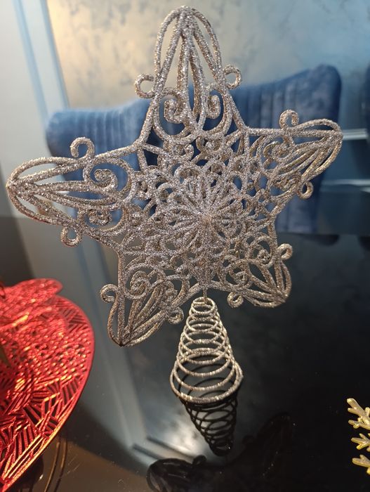 Серебряная звезда на ёлку