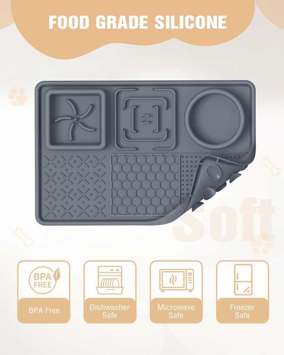 Heelay 3 в 1 Издигнати купи за кучета с бавно хранене + подложки