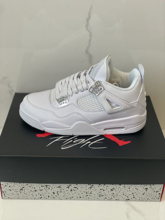 Air Jordan 4 Pure Money White Metallic Silver
