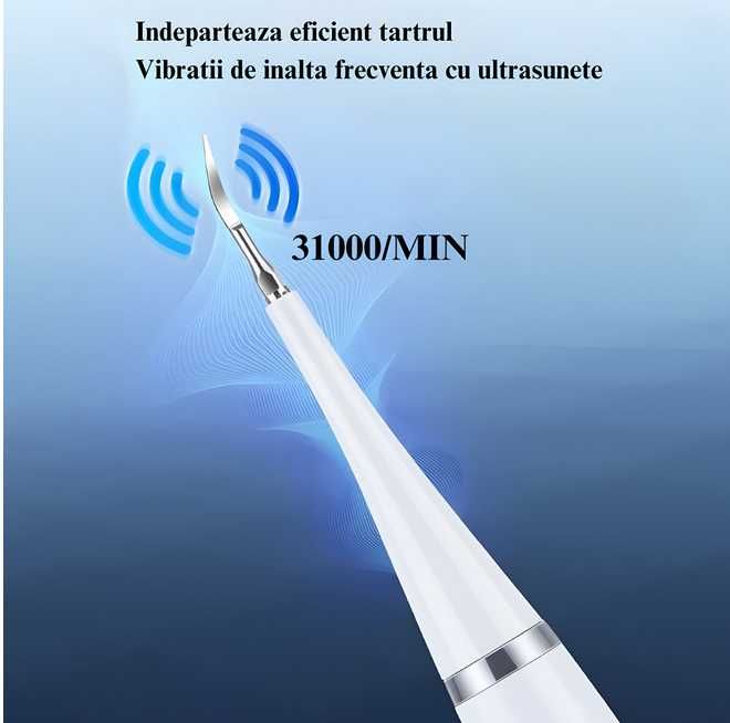 WellLuck 2 в 1 комплект за почистване на зъбите, четка за зъби и устройство за почистване на зъбен камък, бял цвят