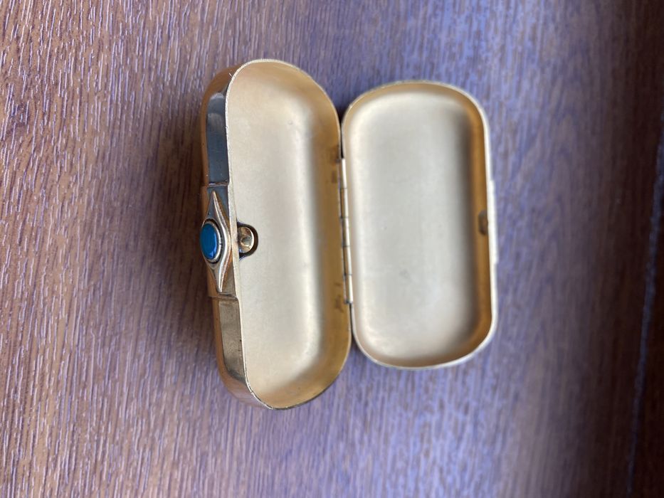 Vintage Yves Saint Laurent Gold Pill Box