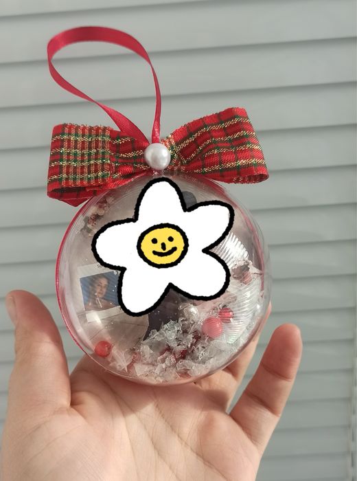 Коледна топка със снимка Коледа подарък