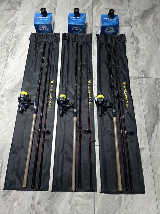 SET 3 Lansete Crap Diamant Alb 3.90 4.0Lbs din 3 Tronsoane + 3 Mulinete YC 6000 8+1Rulmenți Echipate cu Fir 0.28mm