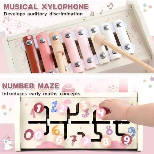 Нова образователна Дървена Montessori играчка с чукче ксилофон лабиринт идеален подарък