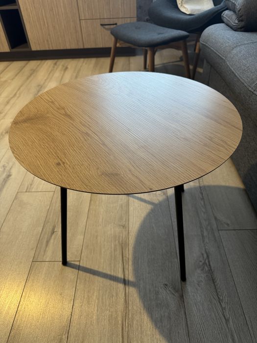 Măsuță cafea Ø55x45 cm stejar cald/negru